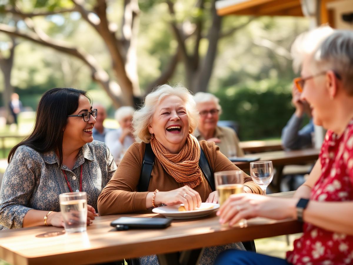 Friends enjoying a sunny community outing together